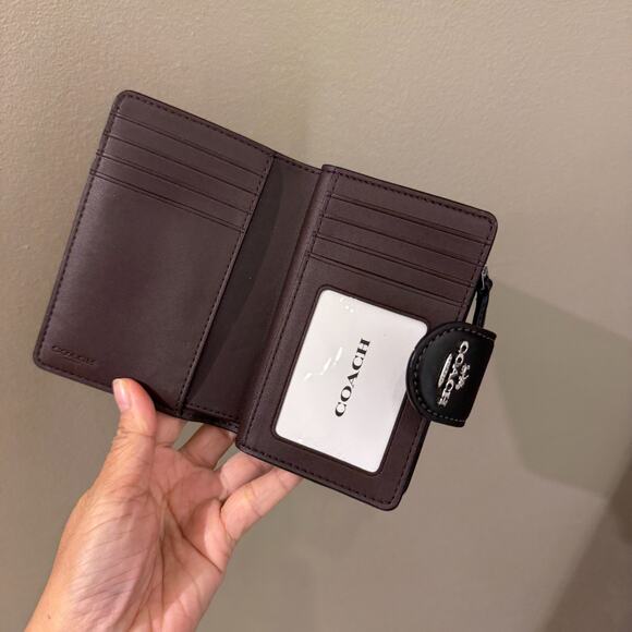 Coach Medium Corner Zip Wallet Butterfly Print CCL65 Silver/Black - Picture 4 of 6